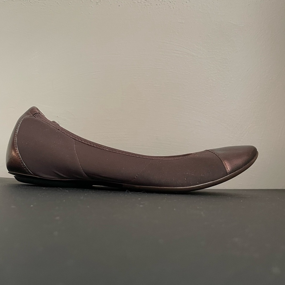 DONALD J PLINER Couture HALO Cap Toe Ballet Flats Leather Brown Size 7.5 Narrow - Picture 6 of 10